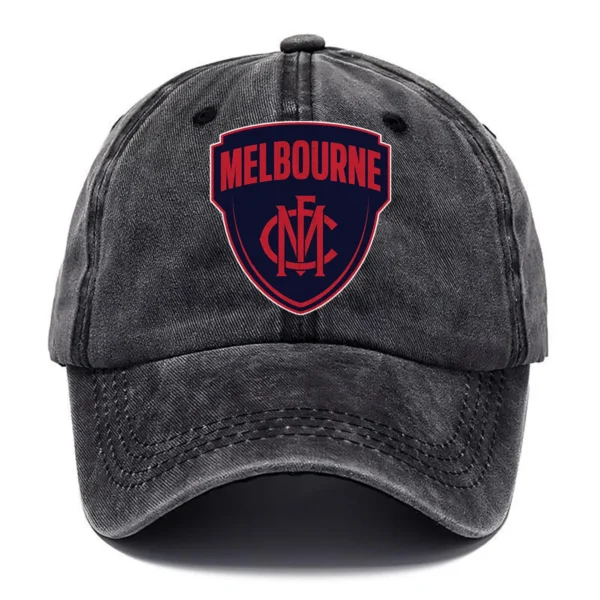 Melbourne Demons AFL Exclusive Logo Washed Cotton Baseball Cap - Printed With Box HOAFL100525BC01MELB - Black