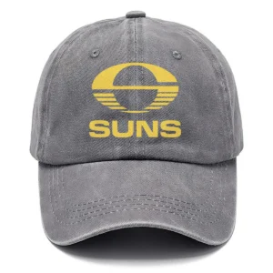Gold Coast SUNS AFL Exclusive Logo Washed Cotton Baseball Cap - Printed With Box HOAFL100525BC01GCFC - Gray