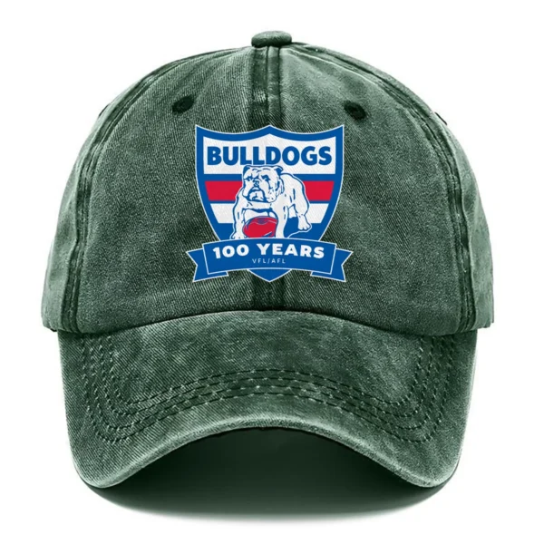 Western Bulldogs AFL Exclusive Logo Washed Cotton Baseball Cap - Printed With Box HOAFL100525BC01WB - Green