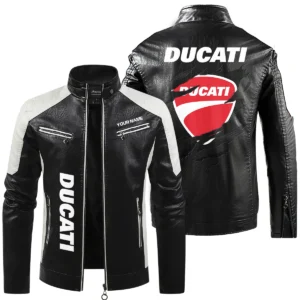 Ducati Exclusive Logo Leather Jacket QTMO230625A1DUC - Black