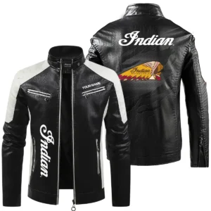 Indian Motorcycle Exclusive Logo Leather Jacket QTMO230625A1IND - Black