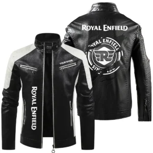 Royal Enfield Exclusive Logo Leather Jacket QTMO230625A1ROY - Black