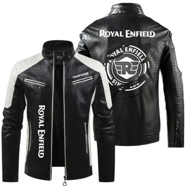 Royal Enfield Exclusive Logo Leather Jacket QTMO230625A1ROY - Black