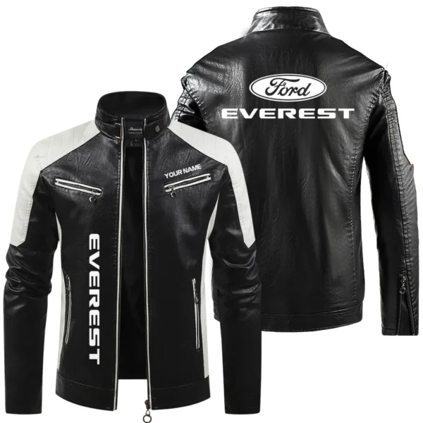 Ford Everest Exclusive Logo Leather Jacket QTUT230625A1FE - Black