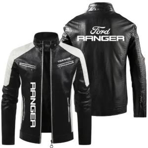 Ford Ranger Exclusive Logo Leather Jacket QTUT230625A1FR - Black