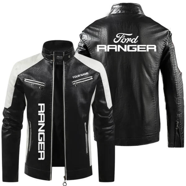 Ford Ranger Exclusive Logo Leather Jacket QTUT230625A1FR - Black