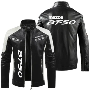 Mazda BT-50 Exclusive Logo Leather Jacket QTUT230625A1MBT - Black