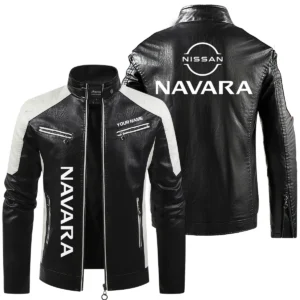Nissan Navara Exclusive Logo Leather Jacket QTUT230625A1NNA - Black