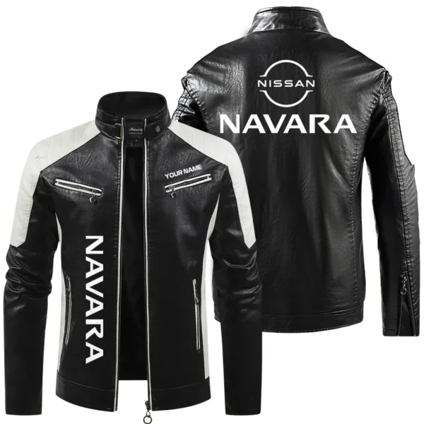 Nissan Navara Exclusive Logo Leather Jacket QTUT230625A1NNA - Black