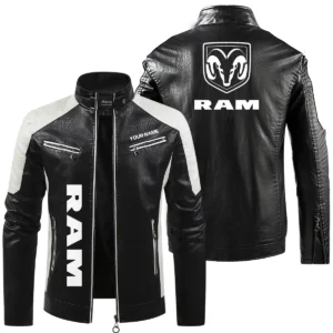 RAM Trucks Exclusive Logo Leather Jacket QTUT230625A1RAM - Black