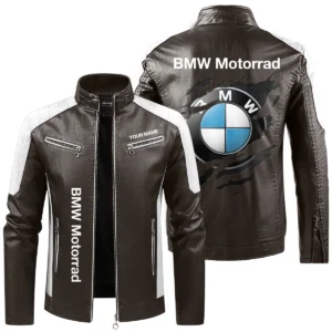 BMW Motorrad Exclusive Logo Leather Jacket QTMO230625A1BMW - Brown