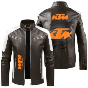 KTM Exclusive Logo Leather Jacket QTMO230625A1KTM - Brown