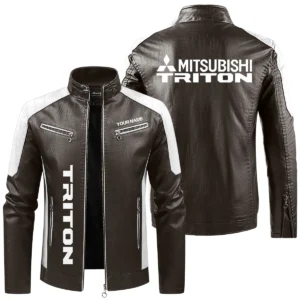 Mitsubishi Triton Exclusive Logo Leather Jacket QTUT230625A1MT - Brown