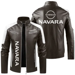 Nissan Navara Exclusive Logo Leather Jacket QTUT230625A1NNA - Brown