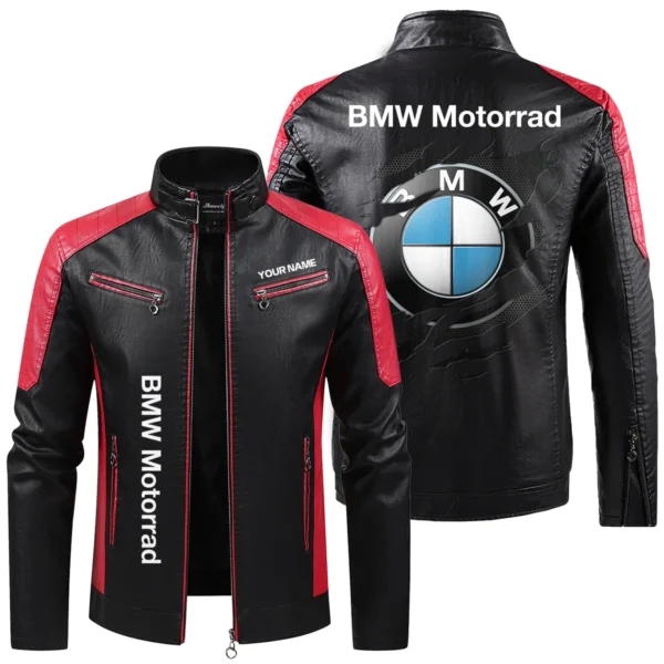 BMW Motorrad Exclusive Logo Leather Jacket QTMO230625A1BMW - Red