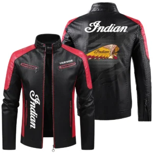 Indian Motorcycle Exclusive Logo Leather Jacket QTMO230625A1IND - Red