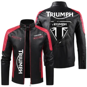 Triumph Exclusive Logo Leather Jacket QTMO230625A1TRI - Red