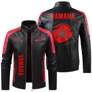 Yamaha Exclusive Logo Leather Jacket QTMO230625A1YAM - Red