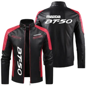 Mazda BT-50 Exclusive Logo Leather Jacket QTUT230625A1MBT - Red