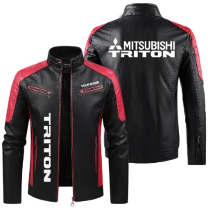 Mitsubishi Triton Exclusive Logo Leather Jacket QTUT230625A1MT - Red