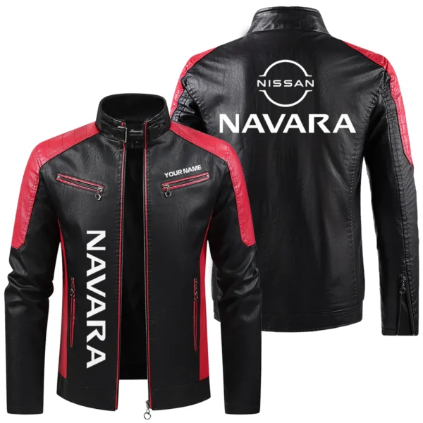 Nissan Navara Exclusive Logo Leather Jacket QTUT230625A1NNA - Red