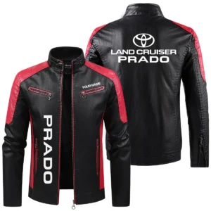 Toyota Prado Exclusive Logo Leather Jacket QTUT230625A1TP - Red