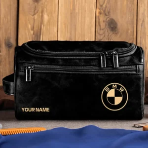 BMW Car Exclusive Logo - Personalized Leather Toiletry Bag QTCAR120625A2BMW - Black