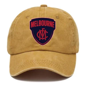 Melbourne Demons AFL Exclusive Logo Washed Cotton Baseball Cap - Printed With Box HOAFL100525BC01MELB - Yellow