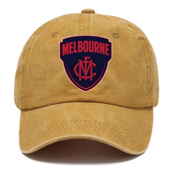 Melbourne Demons AFL Exclusive Logo Washed Cotton Baseball Cap - Printed With Box HOAFL100525BC01MELB - Yellow