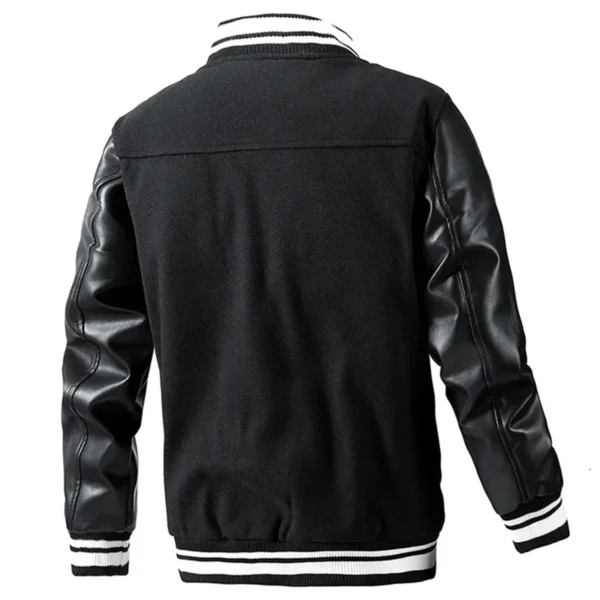 Adelaide Crows AFL Exclusive Logo Leather Baseball Jacket Sleeves HOAFL310525BBJ01ADEL - Gray - Image 2