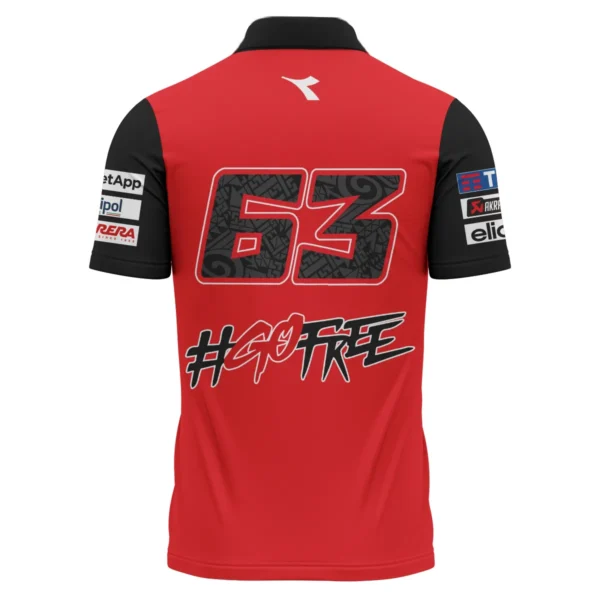 Francesco Bagnaia Ducati Lenovo Team Exclusive Logo Polo Shirt QTVAGP110625A13DUC-PL - Image 3