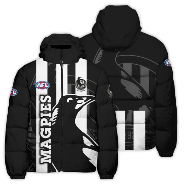 Collingwood Magpies Australian Football League Exclusive Logo Down & Puffer Jackets All Over Prints HOVA260525AFL13COLL