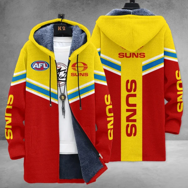 Gold Coast SUNS Australian Football League Exclusive Logo Fleece Windbreaker HOAFL240525FW01GCFC - Image 3