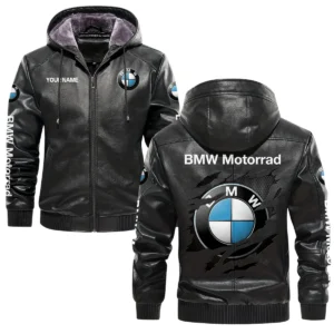 BMW Motorrad Exclusive Logo Hooded Leather Jacket QTMO230625A2BMW - Black