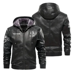 RAM Trucks Exclusive Logo Hooded Leather Jacket QTUT230625A2RAM - Black