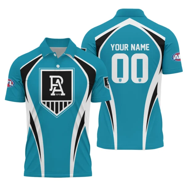 Port Adelaide Power AFL Exclusive Logo Polo Shirt QTVA250625AFL03PORT-PL