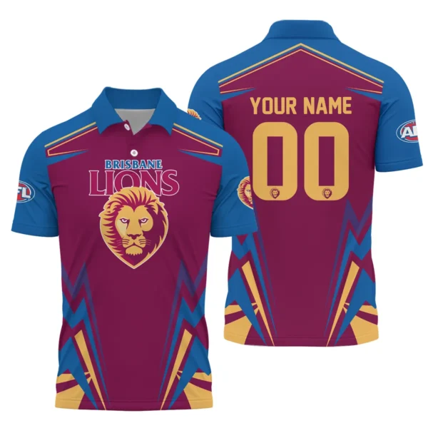 Brisbane Lions AFL Exclusive Logo Polo Shirt QTVA270625AFL04BL-PL