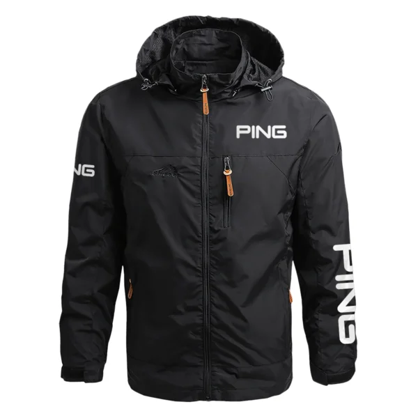 Ping Exclusive Logo Waterproof Outdoor Jacket QTGF210525A2PI - Black