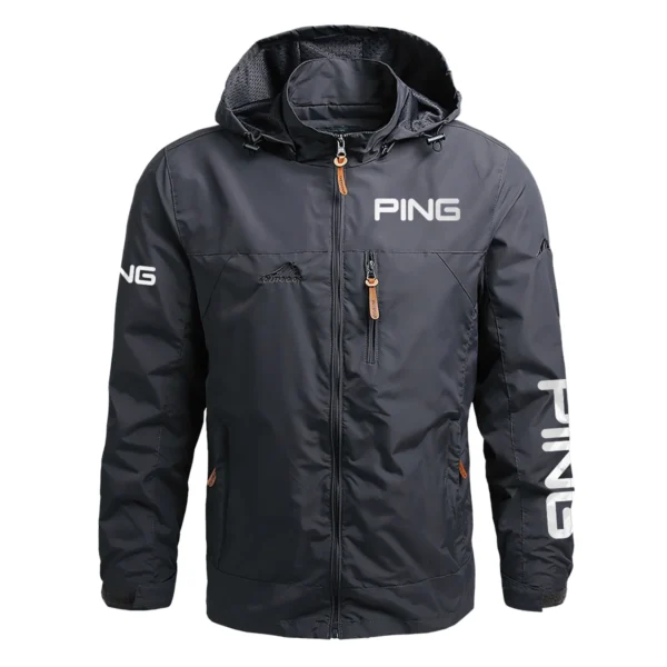 Ping Exclusive Logo Waterproof Outdoor Jacket QTGF210525A2PI - Gray