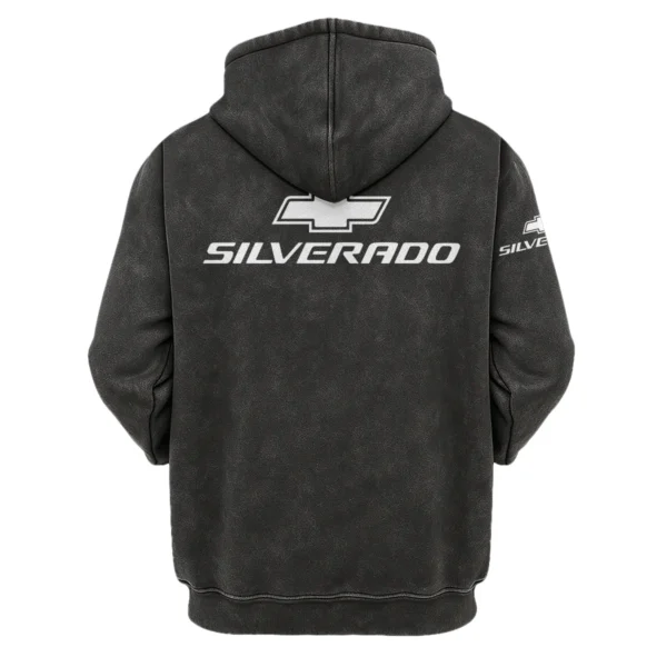 Chevrolet Silverado Exclusive Logo Hoodie Vintage QTUT200625A1CS - Black - Image 2