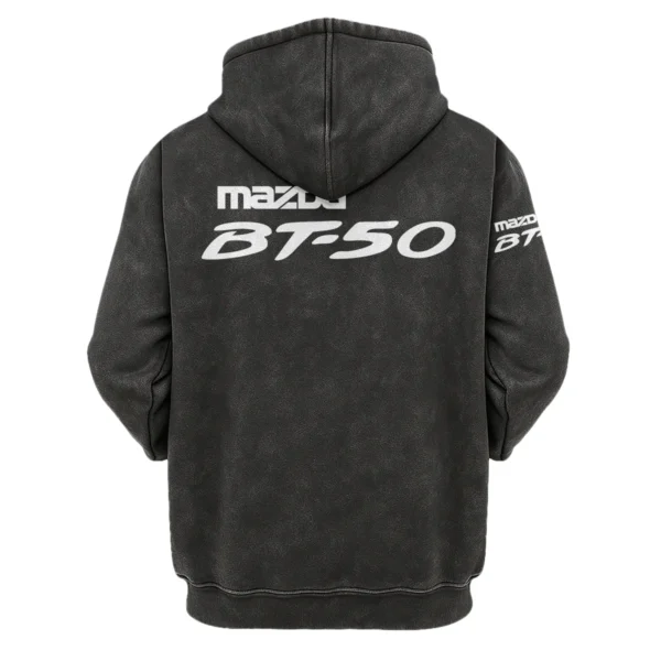Mazda BT-50 Exclusive Logo Hoodie Vintage QTUT200625A1MBT - Black - Image 2