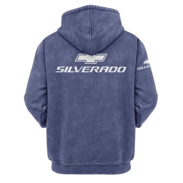 Chevrolet Silverado Exclusive Logo Hoodie Vintage QTUT200625A1CS - Blue - Image 2