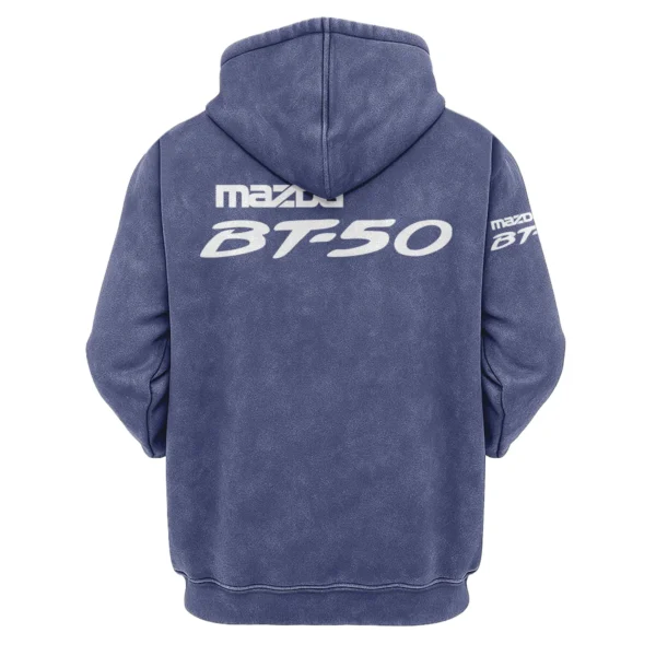 Mazda BT-50 Exclusive Logo Hoodie Vintage QTUT200625A1MBT - Blue - Image 2