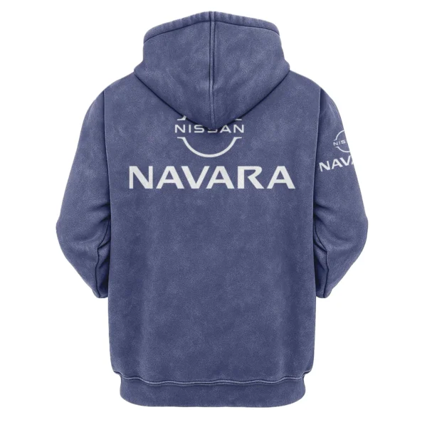 Nissan Navara Exclusive Logo Hoodie Vintage QTUT200625A1NNA - Blue - Image 2