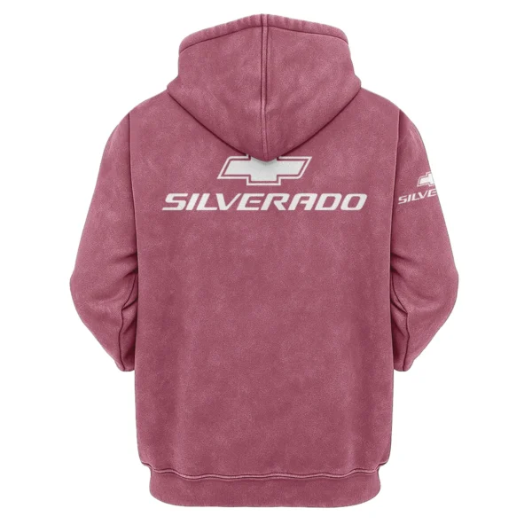 Chevrolet Silverado Exclusive Logo Hoodie Vintage QTUT200625A1CS - Brick Red - Image 2