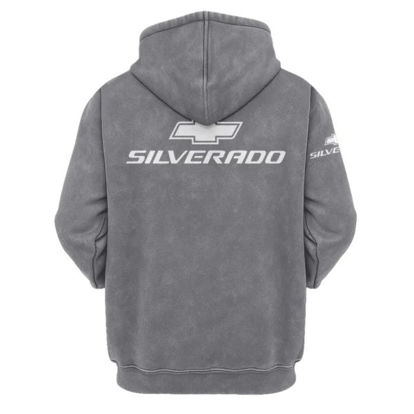 Chevrolet Silverado Exclusive Logo Hoodie Vintage QTUT200625A1CS - Dark Grey - Image 2