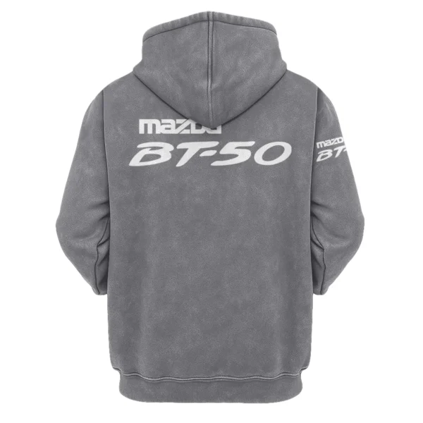 Mazda BT-50 Exclusive Logo Hoodie Vintage QTUT200625A1MBT - Dark Grey - Image 2