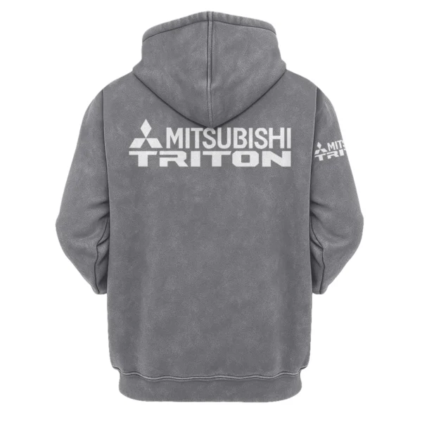 Mitsubishi Triton Exclusive Logo Hoodie Vintage QTUT200625A1MT - Dark Grey - Image 2