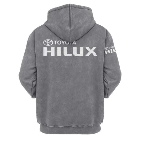 Toyota Hilux Exclusive Logo Hoodie Vintage QTUT200625A1TH - Dark Grey - Image 2