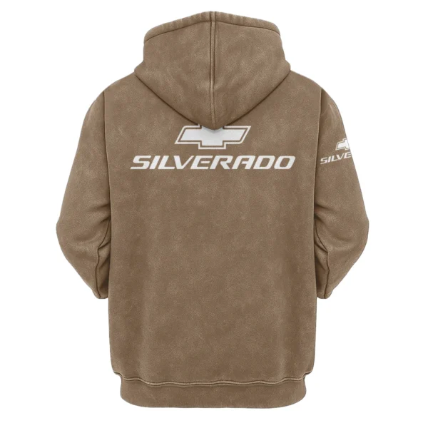 Chevrolet Silverado Exclusive Logo Hoodie Vintage QTUT200625A1CS - Khaki - Image 2